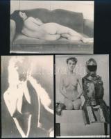 cca 1930-1940 5 db különböző erotikus fotó, 9×14 cm