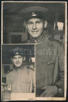 cca 1950 Orosz katonák, 7 db vintage fotó, 24x18 cm és 14x9 cm között