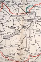 cca 1940 Magyar vasutak térképe, "Balkay 1940", Nagymagyarország térkép, piros határvonala...