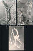 cca 1930-1960 5 db különböző erotikus fotó, 9×14 cm