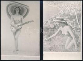 cca 1930-1960 5 db különböző erotikus fotó, 9×14 cm