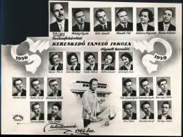 cca 1960 Székesfehérvár, 4 db hibás, hiányos, kistabló feliratozott portréképekkel (három tablóból k...