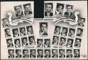 cca 1960 Székesfehérvár, 4 db hibás, hiányos, kistabló feliratozott portréképekkel (három tablóból k...