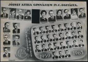 cca 1960 Székesfehérvár, 4 db hibás, hiányos, kistabló feliratozott portréképekkel (három tablóból k...