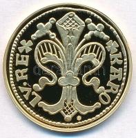 DN "Magyar aranypénzek utánveretben - Károly Róbert aranyforint" aranyozott Ag emlékérem t...