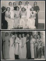1936 Báli ruhák divatja, 3 db jelzett vintage fotó, 17x11,5 cm