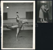 Balettjelenetek, 7 db vintage fotó, 8x5,5 cm és 23x17 cm között