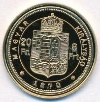 DN "Magyar aranypénzek utánveretben - Ferenc József arany 8 forint" aranyozott Ag emlékére...