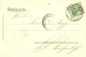 Gruss von der Restauration zum Automobils Untertürkheim, Daimler Motoren Fabrik, Daimler Motor Wagen...