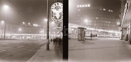 cca 1970 Budapest, éjszakai felvételek a Baross téren, 10 db vintage negatív Kotnyek Antal (1921-199...