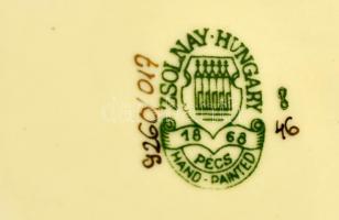 Zsolnay virágmintás hamutál, kézzel festett, jelzett, hibátlan, 12x8 cm