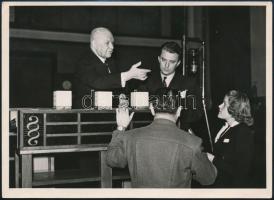 cca 1943 Lehár Ferenc, Tamási Áron, Udvardy Tibor, feliratozott fotó, MFI, 13x18 cm