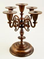 Muharos Lajos (1941- ): Ötágú gyertyatartó, bronz és zománc, jelzés nélkül, m:21 cm, d:19 cm