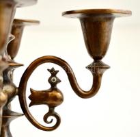 Muharos Lajos (1941- ): Ötágú gyertyatartó, bronz és zománc, jelzés nélkül, m:21 cm, d:19 cm