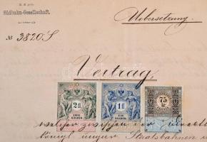 1869-1888 Vegyes vasúti témájú papirrégiség tétel, 17 db,  egy részük Birschoff Gusztáv részére, sze...