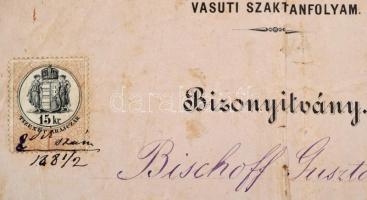 1869-1888 Vegyes vasúti témájú papirrégiség tétel, 17 db,  egy részük Birschoff Gusztáv részére, sze...