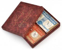 cca 1946 2 db bontatlan pakli Piatnik kávéházi póker kártya eredeti dobozában, kártyailletékkel. / O...