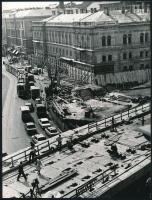 cca 1974 Budapest, Marx tér és Baross tér, 3 db vintage fotó, 13x9 cm és 24x18 cm között