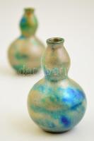 Egy pár eozinmázas Zsolnay porcelán vázácska 1900 körüli jelzéssel. Hibátlanok 6 cm magasság / Pair ...