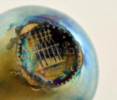 Egy pár eozinmázas Zsolnay porcelán vázácska 1900 körüli jelzéssel. Hibátlanok 6 cm magasság / Pair ...