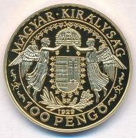 DN "Magyar aranypénzek utánveretben - Szent László jubileumi 100 pengő" aranyozott Ag emlé...