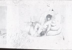 Zichy Mihály ismert és kevésbé ismert, erotikus rajzairól készült másolatok, 31 db fekete-fehér diap...