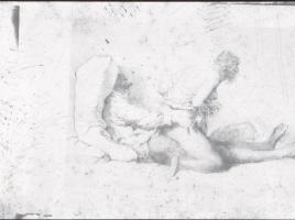 Zichy Mihály ismert és kevésbé ismert, erotikus rajzairól készült másolatok, 31 db fekete-fehér diap...