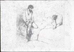 Zichy Mihály ismert és kevésbé ismert, erotikus rajzairól készült másolatok, 31 db fekete-fehér diap...