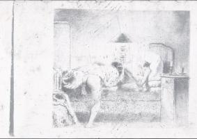 Zichy Mihály ismert és kevésbé ismert, erotikus rajzairól készült másolatok, 31 db fekete-fehér diap...