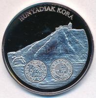 DN "A magyar pénz krónikája - Hunyadiak kora" Ag emlékérem tanúsítvánnyal (20g/0.999/38,61mm) T:PP patina