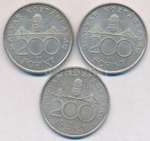 1993. 200Ft Ag "MNB" (2x) + 1994. 200Ft Ag "Deák" T:2