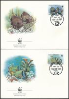 WWf: Fish set + 4 FDC WWF: Halak sor 4 db FDC-n