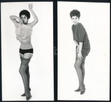 cca 1970 Szépasszony a lakótelepről, szolidan erotikus felvételek, 3 db vintage fotó, 15x8,5 cm / 3 erotic photos