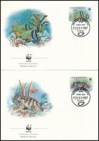 WWF: Fish set on 4 FDCs WWF: Halak sor 4 db FDC-n