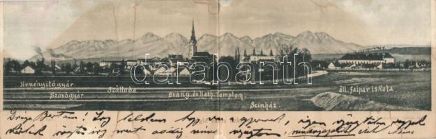 Igló Panoramacard with Starch-factory and Hotel