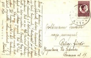 2 db RÉGI Stoff-Reproduktion stílusú művészlap a bécsi textilmintás képeslapsorozatból. W.R.B. &...