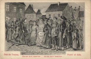 Powrót od slubu / Nach der Trauung / After the wedding ceremony. Judaica. No. 22. W.k.p. - A.S. Kraków Depose 1908. s: Ostermayer (EB)