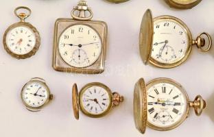22 darabos ezüst óra-gyűjtemény. Ezüst zsebórák és karórák. Doxa, Omega, Tavannes, magyar órások gyá...