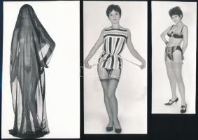 cca 1969 Házibulihoz öltözve, vetkőzve, 5 db szolidan erotikus, vintage fénykép, 14,5x5,5 cm és 11,5x17,5 cm között / 5 erotic photos