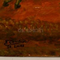 Cloud jelzéssel: Vár, olaj, farost, 58×61 cm