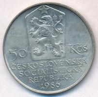 Csehszlovákia 1986. 50K Ag "Pozsony" T:2 
Czechslovakia 1986. 50 Korun Ag "Bratislav...