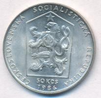 Csehszlovákia 1986. 50K Ag "Cesky Krumlov" T:1- 
Czechslovakia 1986. 50 Korun Ag "Ce...