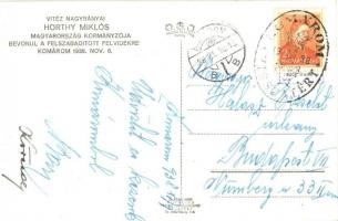 1938 Komárom, Komárno; bevonulás, Horthy Miklós honleányokkal / entry of the Hungarian troops, Horth...