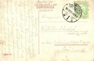 Zimony, Semlin, Zemun; Fő út, Királyi postahivatal / main street with post office. 23382-31. (fa)