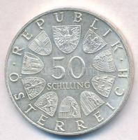 Ausztria 1967. 50Sch Ag "100 éves a Kék Duna keringő" T:1-,2 
Austria 1967. 50 Schilling ...