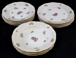 Herendi Eton mintás tányérok, kézzel festett, jelzett, hibátlan,   d:22,5-25,5 cm, összesen: 13 db