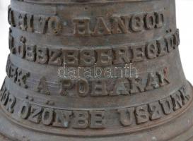 XX. sz. eleje: Szőlőgazdaság, pincészet régi bronz harangja. Szőlőfürt díszítéssel és feliratozva. &...