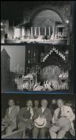 cca 1937 Szegedi Szabadréti Játékok, 4 db vintage fotó, három pecséttel jelzett és 2 db képeslap, Liebmann Béla (1899-1996) szegedi fotóriporter hagyatékából, 7x12 cm és 9x14 cm között