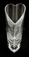 Muurla Design szívecskés fújt váza, metszett, jelzett, hibátlan, m: 21 cm