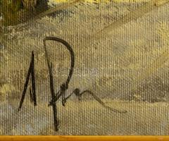 Piets jelzéssel: Francia táj, olaj, vászon, fa keretben, 38,5×28,5 cm